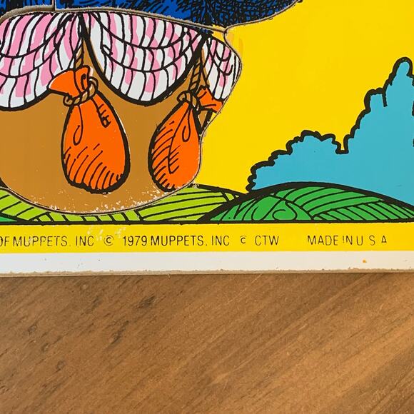 Playskool Puzzle Grover Hot Air Balloon Sesame Street Vtg 10 Wooden Pieces 1979 - Picture 3 of 11